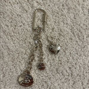 Brahmin bag charm / carabiner chain and heart charm